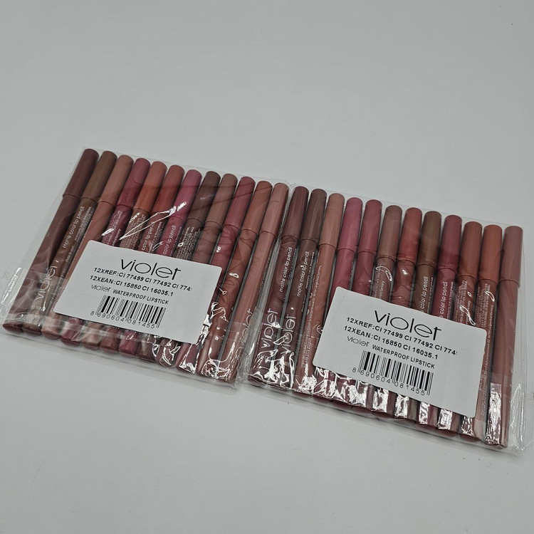 رژلب مدادی بدون تراش برند ویولت 12 عددی