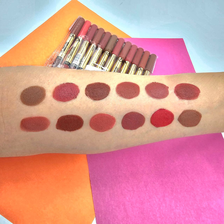 رژلب مدادی شمعی برند گلاریس بصورت 12 عددی