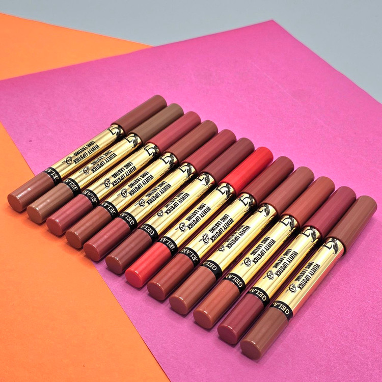 رژلب مدادی شمعی برند گلاریس بصورت 12 عددی