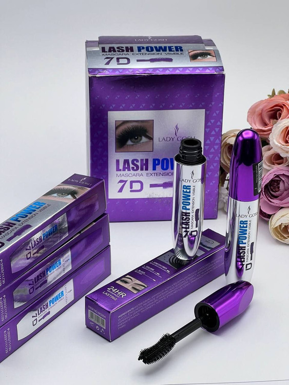 ریمل ضدآب و پوکه فلزی 7D برند لیدی گاش