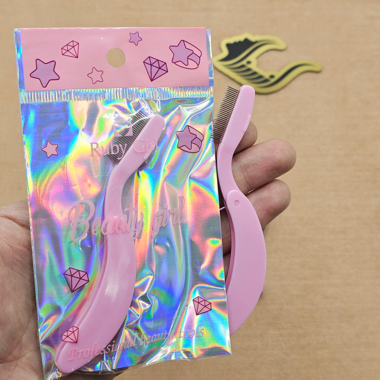 شانه مژه و ابرو کله فلزی تاشو