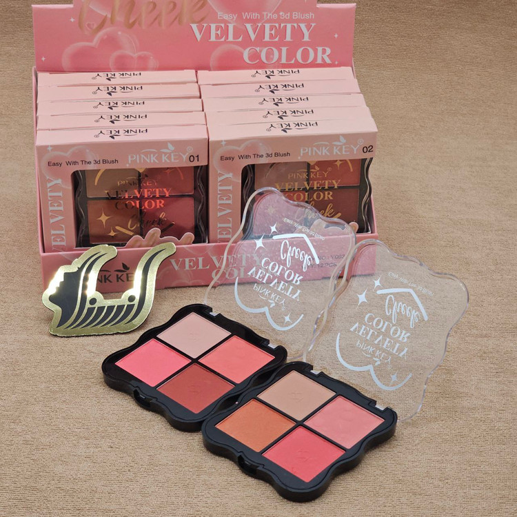 پالت رژگونه 4 رنگ برند پینک کی