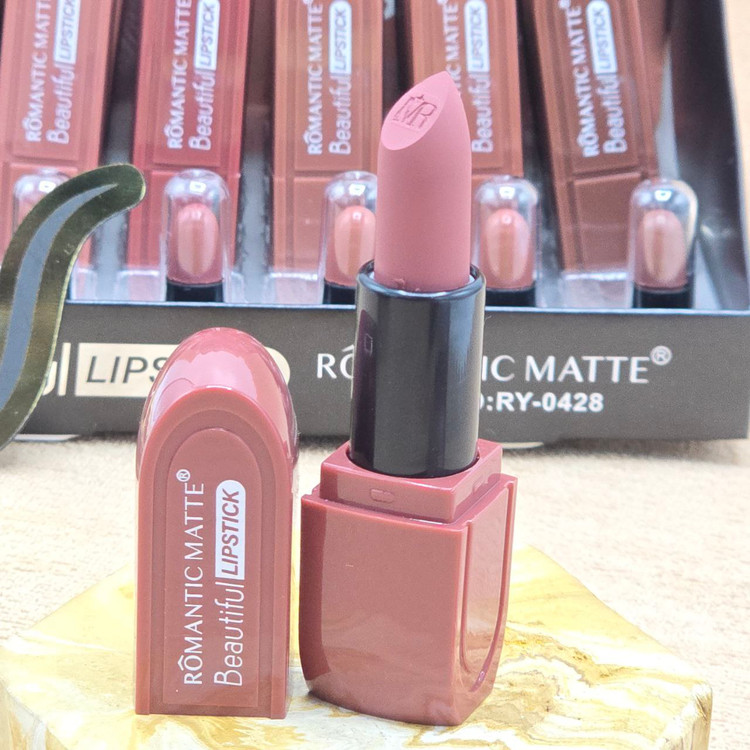 رژلب جامد تستردار برند رمانتیک مات کد 0428