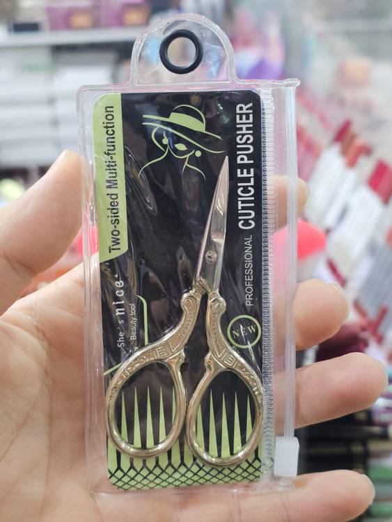 قیچی ابرو دسته طلایی کامل تیتانیوم برند گلدن دریم