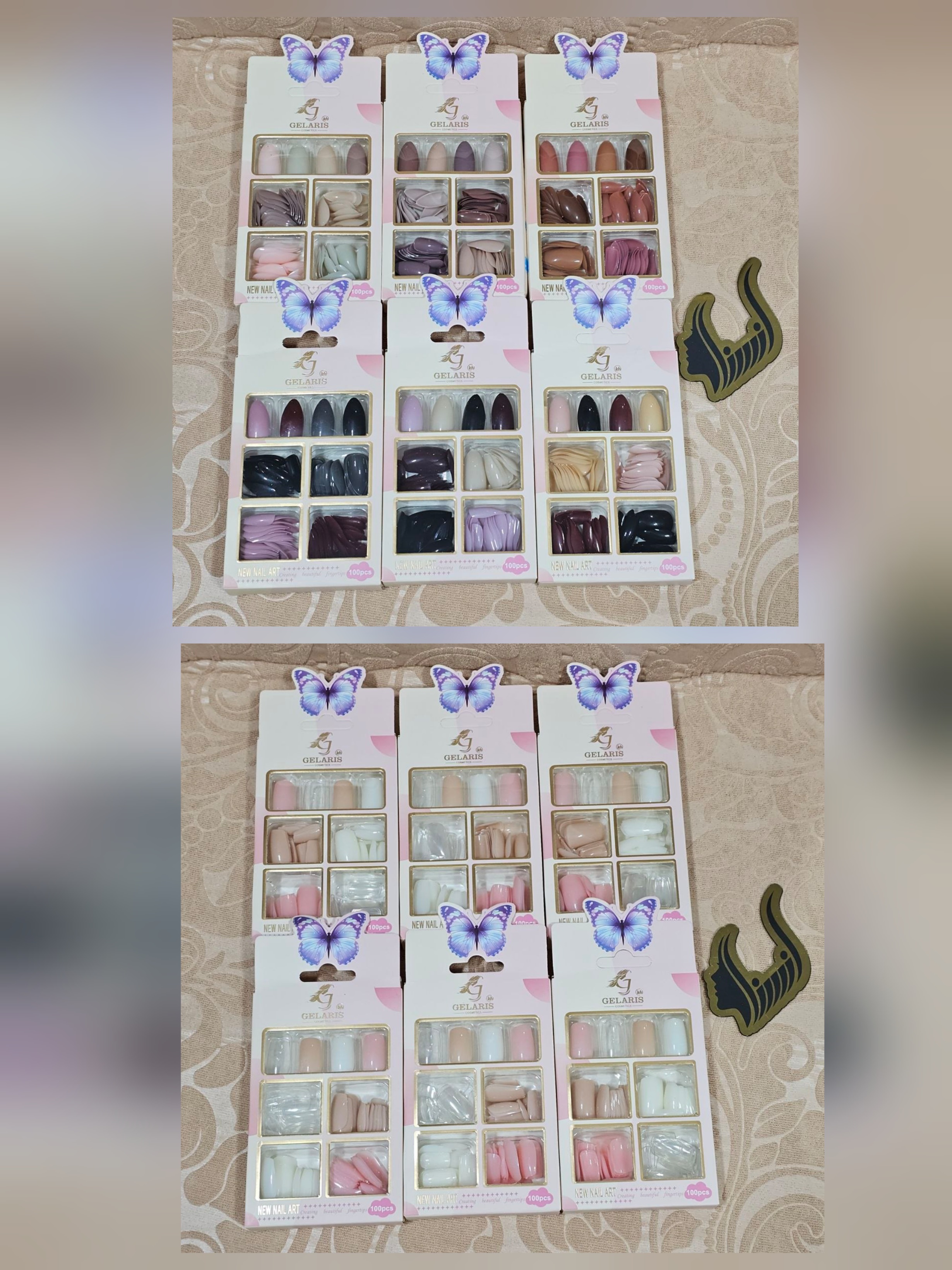 ست ناخن 100 عددی رنگی